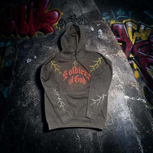 "Warrior Spark: Soldiers of God Rhinestone Lightning Hoodie"