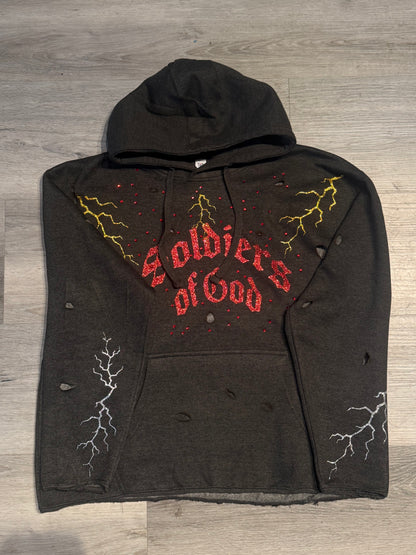 "Warrior Spark: Soldiers of God Rhinestone Lightning Hoodie"